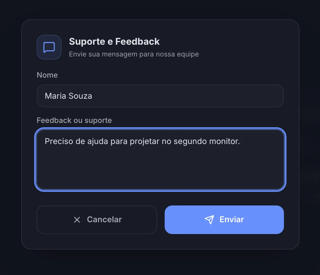 Abra o Suporte