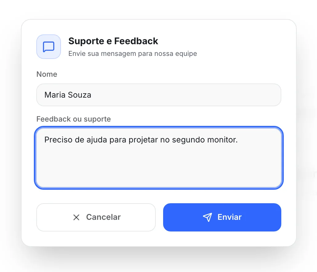 Abra o Suporte